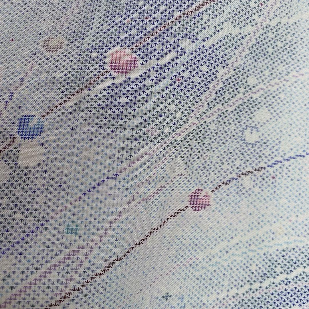 本場白大島紬 玉模様 9マルキ しつけ付き