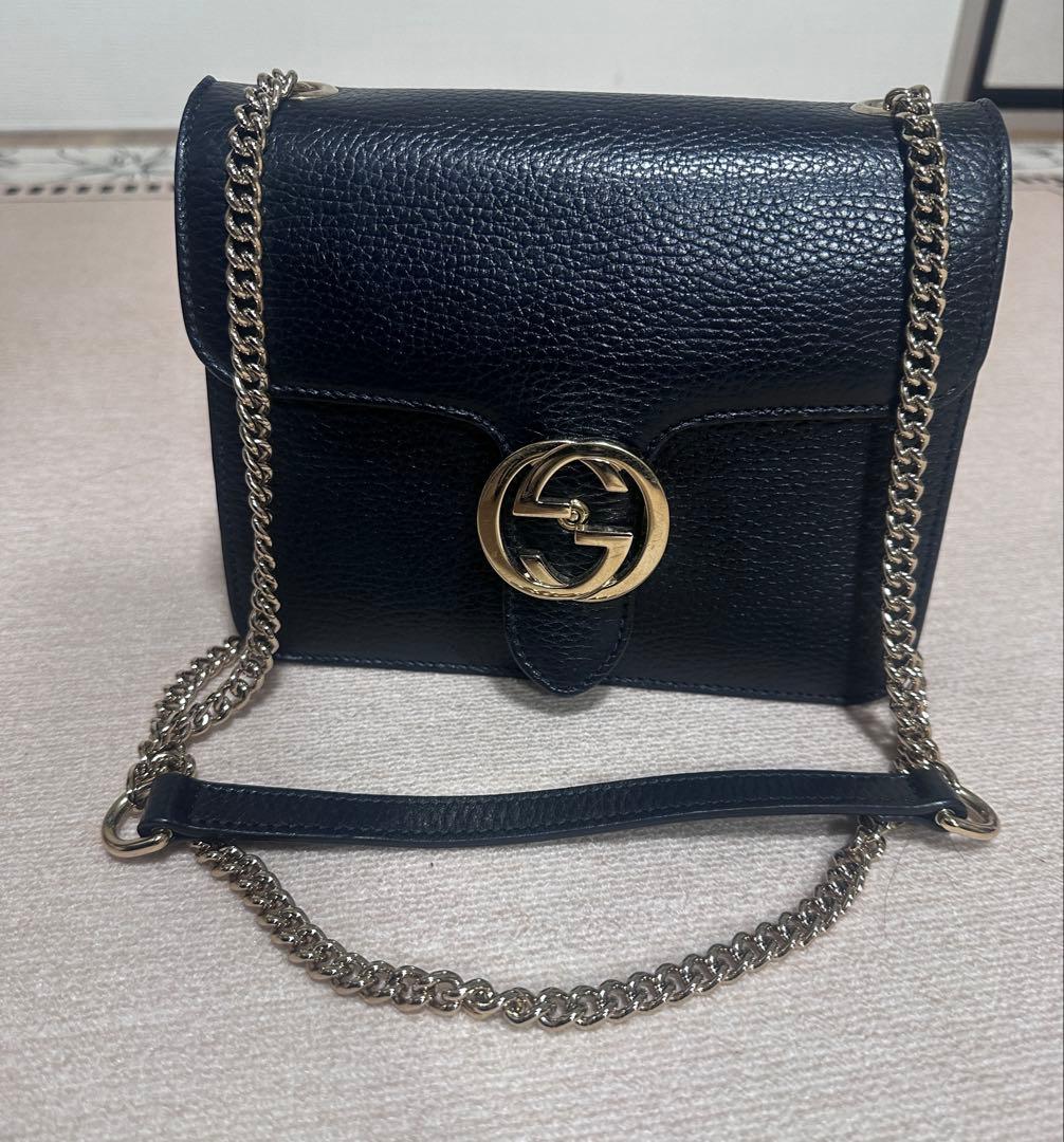 GUCCI インターロッキング ブラック ショルダーバッグ Amazon | [グッチ] チェーンショルダーバッグ インターロッキングG