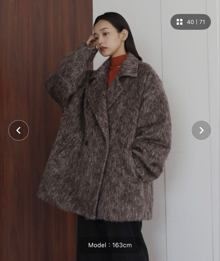 hellam シャギーミドルコート ブラウン - メルカリ