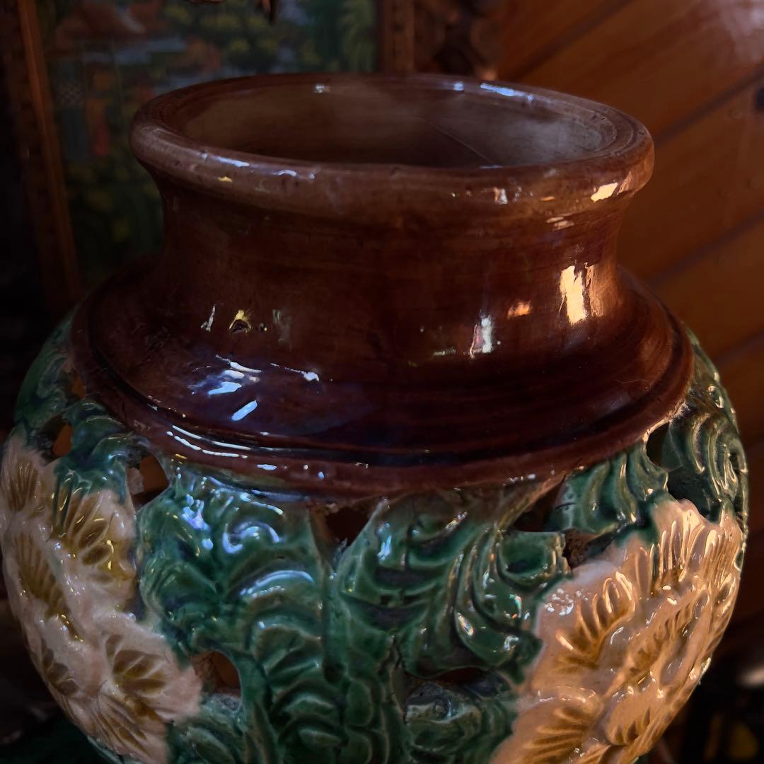 宋磁 宋三彩 中国 宋代 透かしあり 唐三彩 - メルカリ