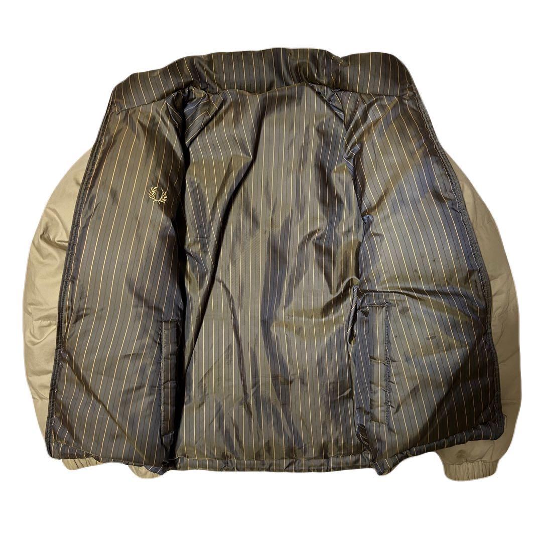 FRED PERRY フレッドペリー ダウンジャケット ベージュ×ブラウン S