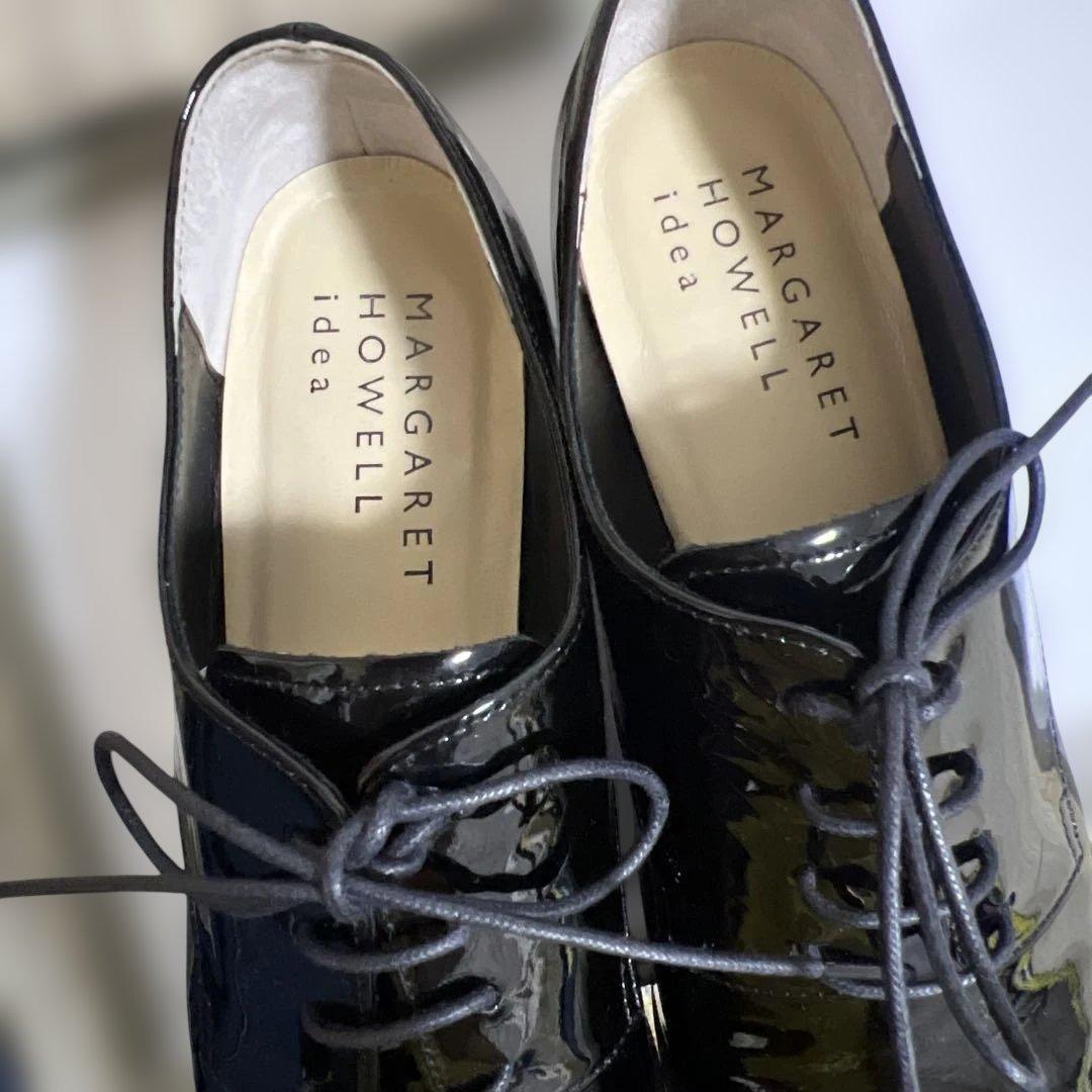 マーガレットハウエルidea エナメルレースアップシューズ黒22.5 - メルカリ