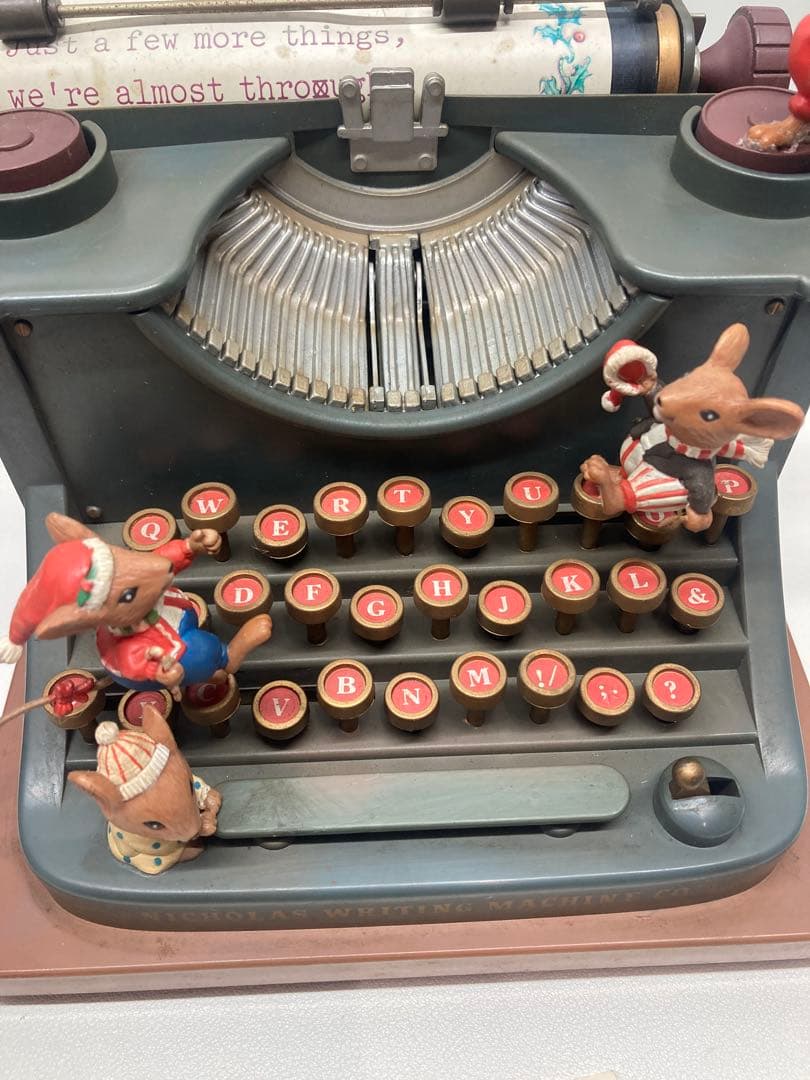 ENESCO クリスマス オルゴール タイプライター 1989年製 箱・説明書付