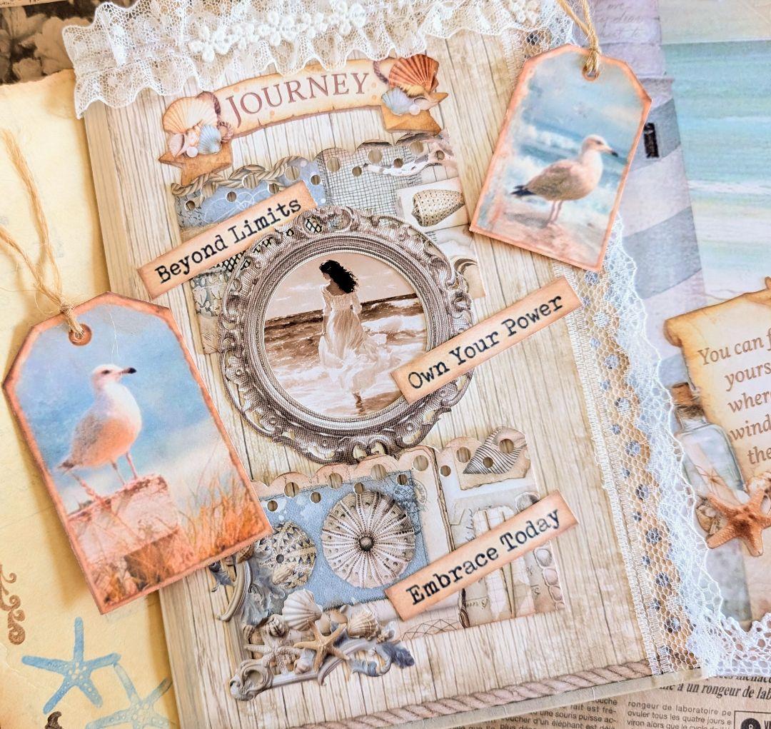 海からの贈り物」海辺のノスタルジー大型ジャンクジャーナル✨Serenity✨