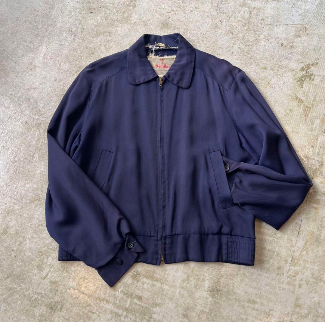 50s 60s ギャバジャン レーヨン ナス紺 ネイビー vintage - メルカリ