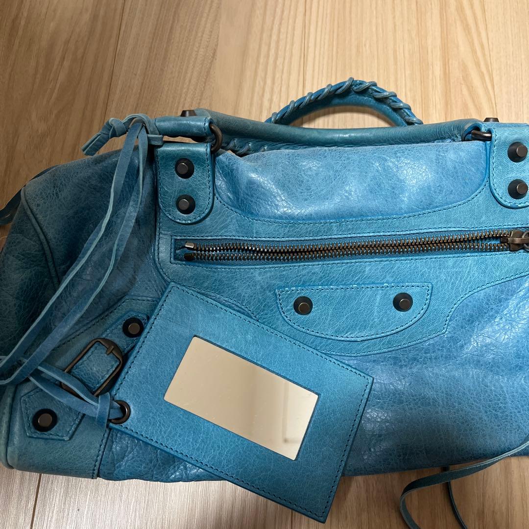 バレンシアガ シティ ターコイズ レアカラー エディターズバッグ 正規