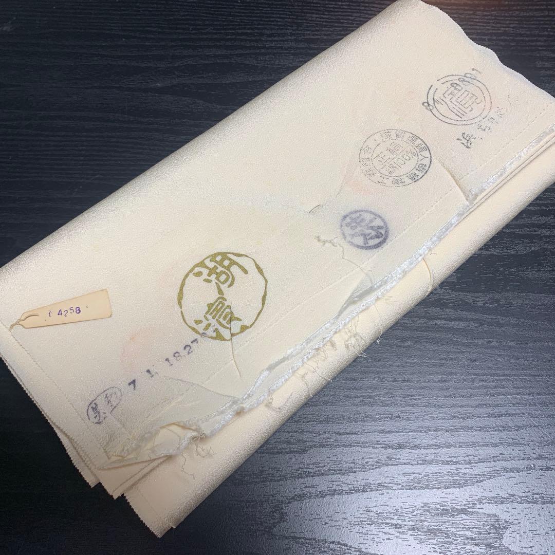 浜ちりめん 反物 12m 正絹 白生地 未使用 縮緬細工 ハンドメイド 無地