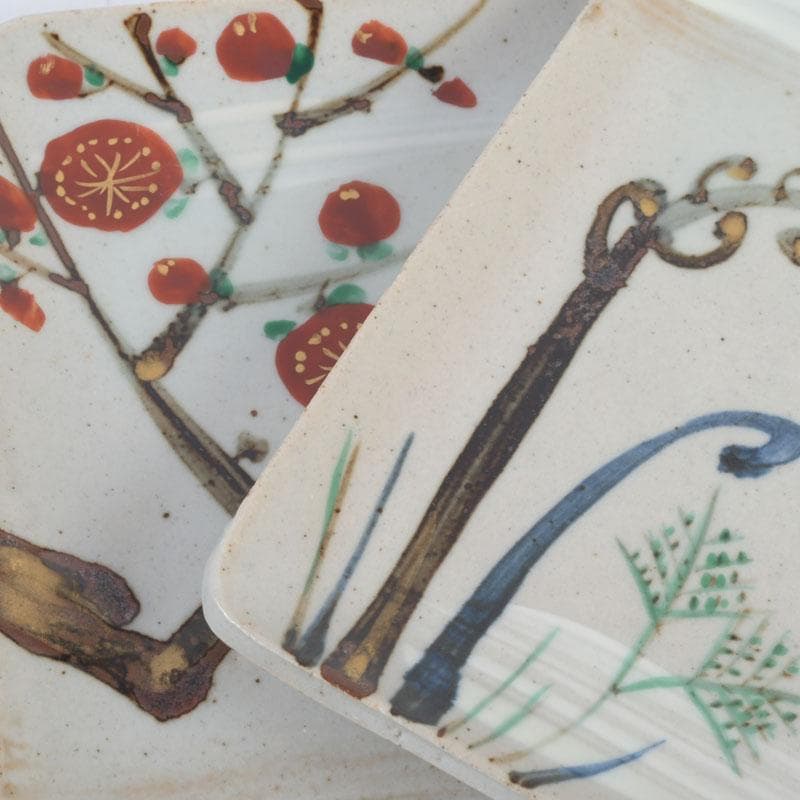 和食器 茶懐石 幸兵衛窯 絵変四方皿 銘々皿 五客 共箱 N 9420 - メルカリ