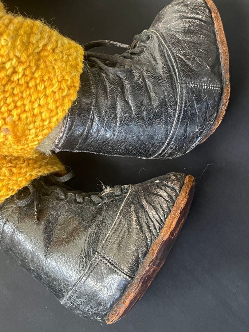 アンティークヴィンテージ英国製テディベア 革靴ぬいぐるみベアくま
