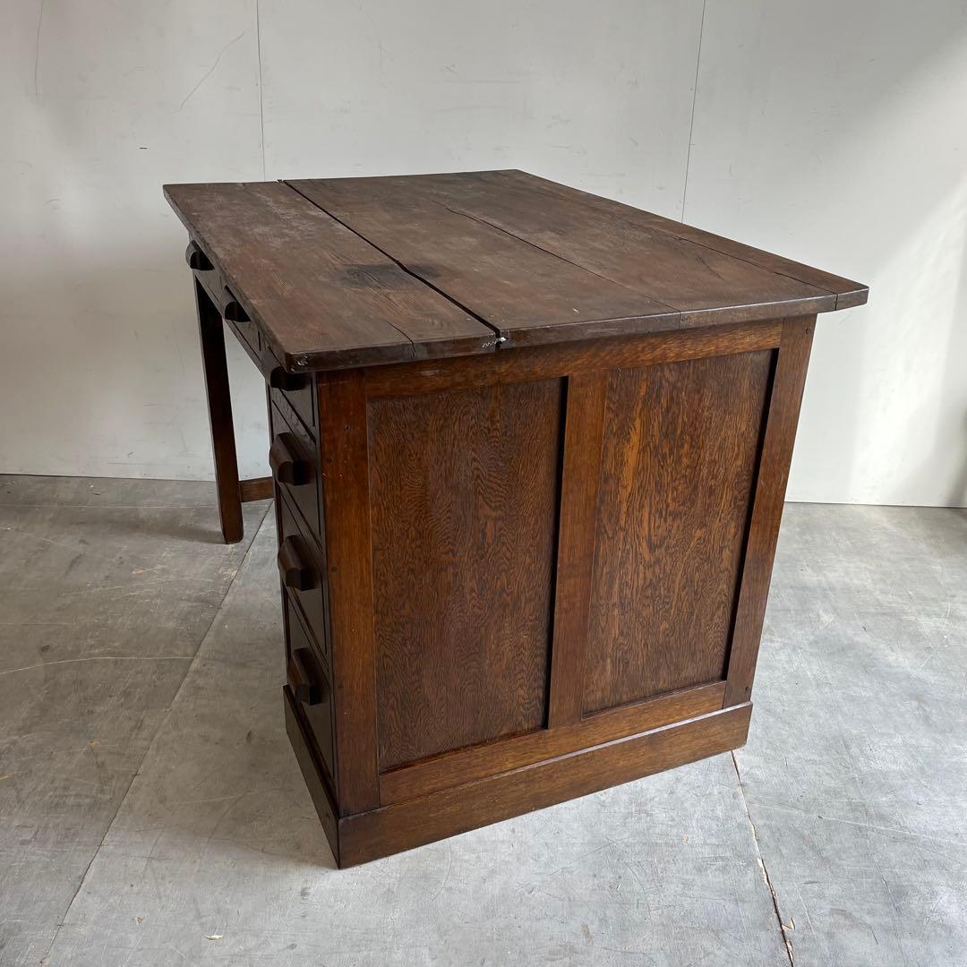 アンティーク 片袖机 デスク テーブル 昭和レトロ z481