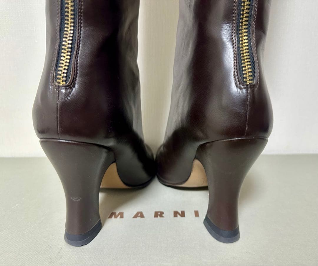 美品/MARNI】ジップアップロングブーツ 38（24.5〜25cm）