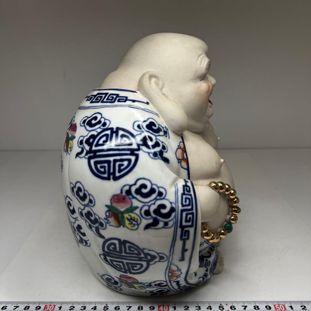 中国美術 景徳鎮布袋置物 高さ約24㎝ 東Y7-0520⑤