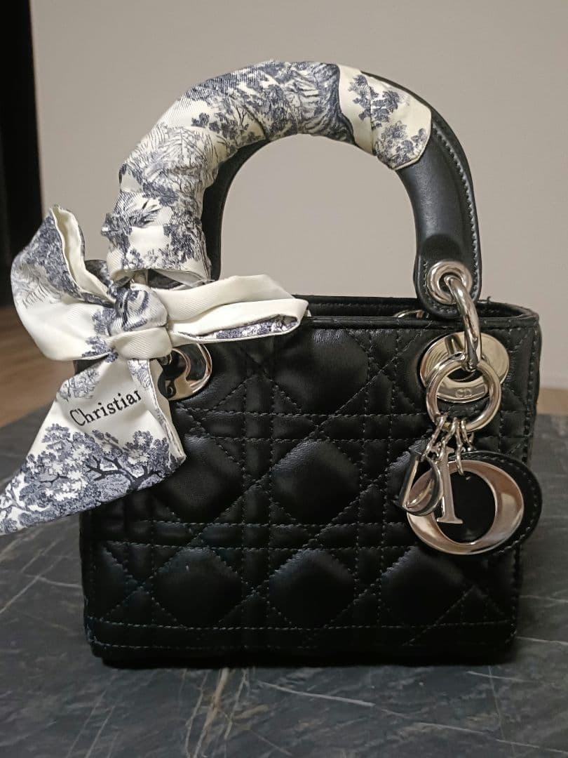 値下げ！DIOR人気レディディオールミニ！ブラックシルバー！ミッツァ