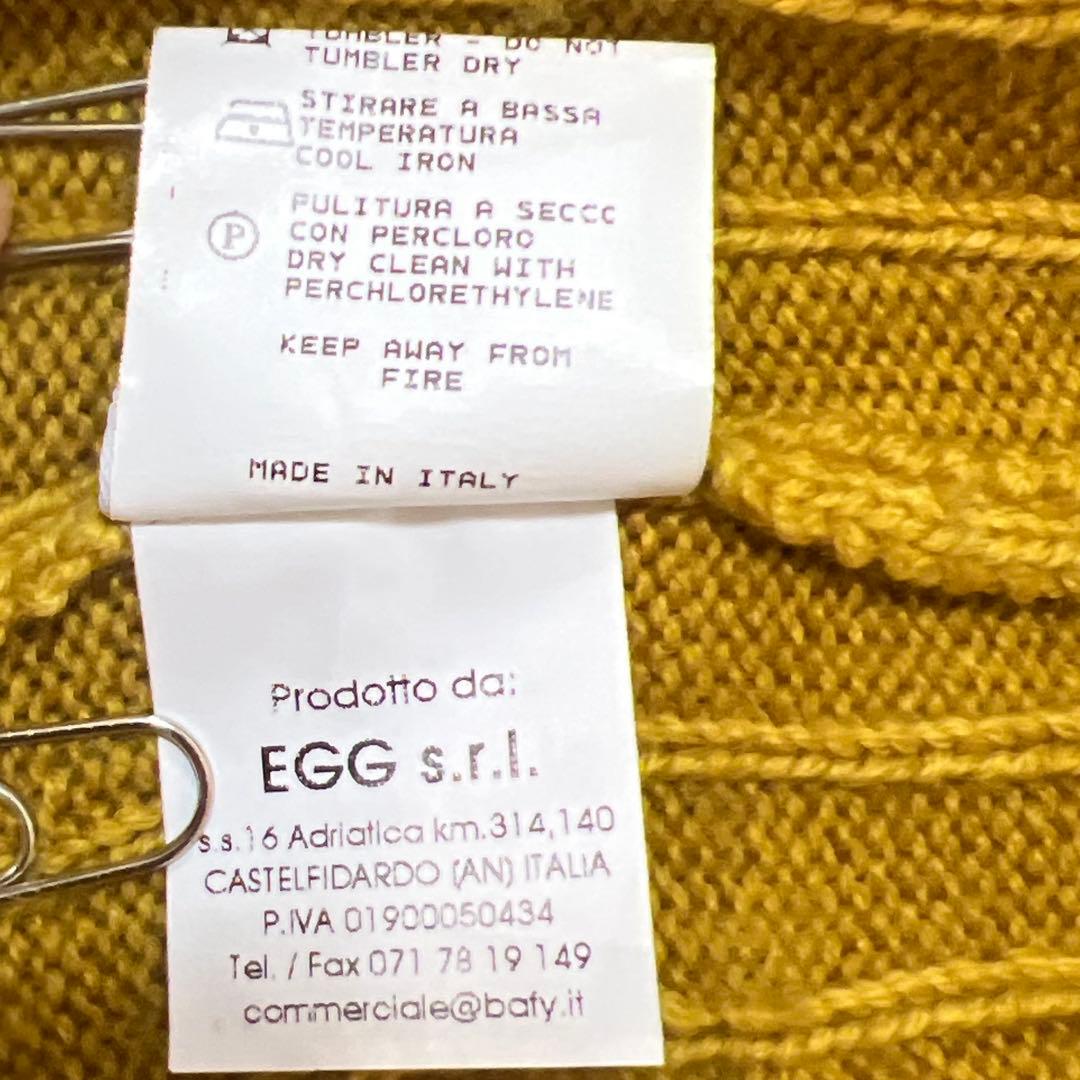 美品 3.9万 BAFY タートルネック 48 マスタード イタリア製 バフィー