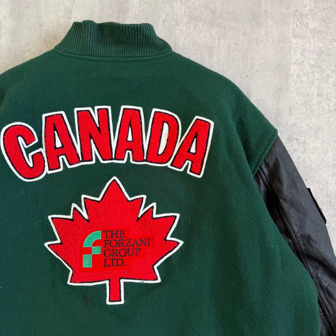 CONCORD 90s~ ウール×レザー CANADA スタジャン XL 刺繍 - メルカリ