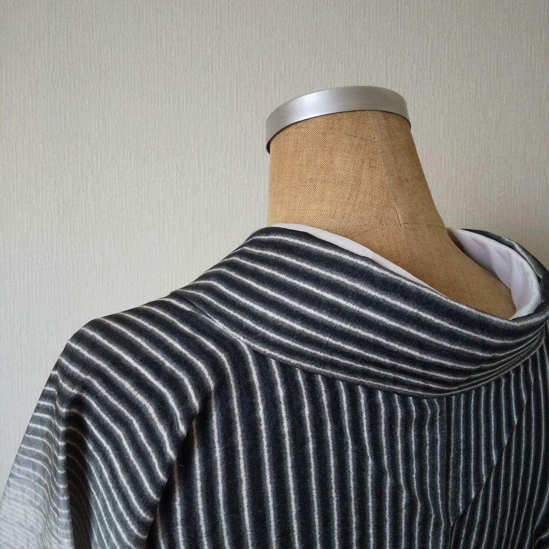 一蔵謹製・滝泰 おぼろ染め襲絞り】正絹・上質な訪問着・縞柄地模様