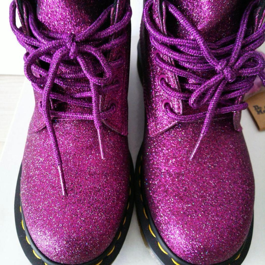 ドクターマーチン ブーツ グリッター ラメ ピンク パープル ＵＫ６．５ ドクターマーチン ブーツ グリッター ラメ ピンク パープル UK6．5