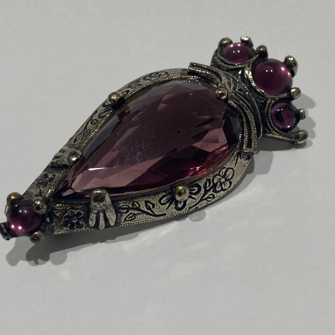 MIRACLE 英国ヴィンテージブローチ カラーストーン