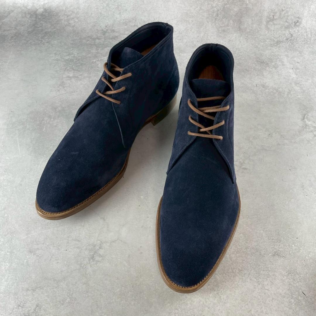 現行・美品　エドワードグリーン 　シャンクリン　スエード　チャッカブーツ　紺色 現行・美品 エドワードグリーン シャンクリン スエード チャッカブーツ