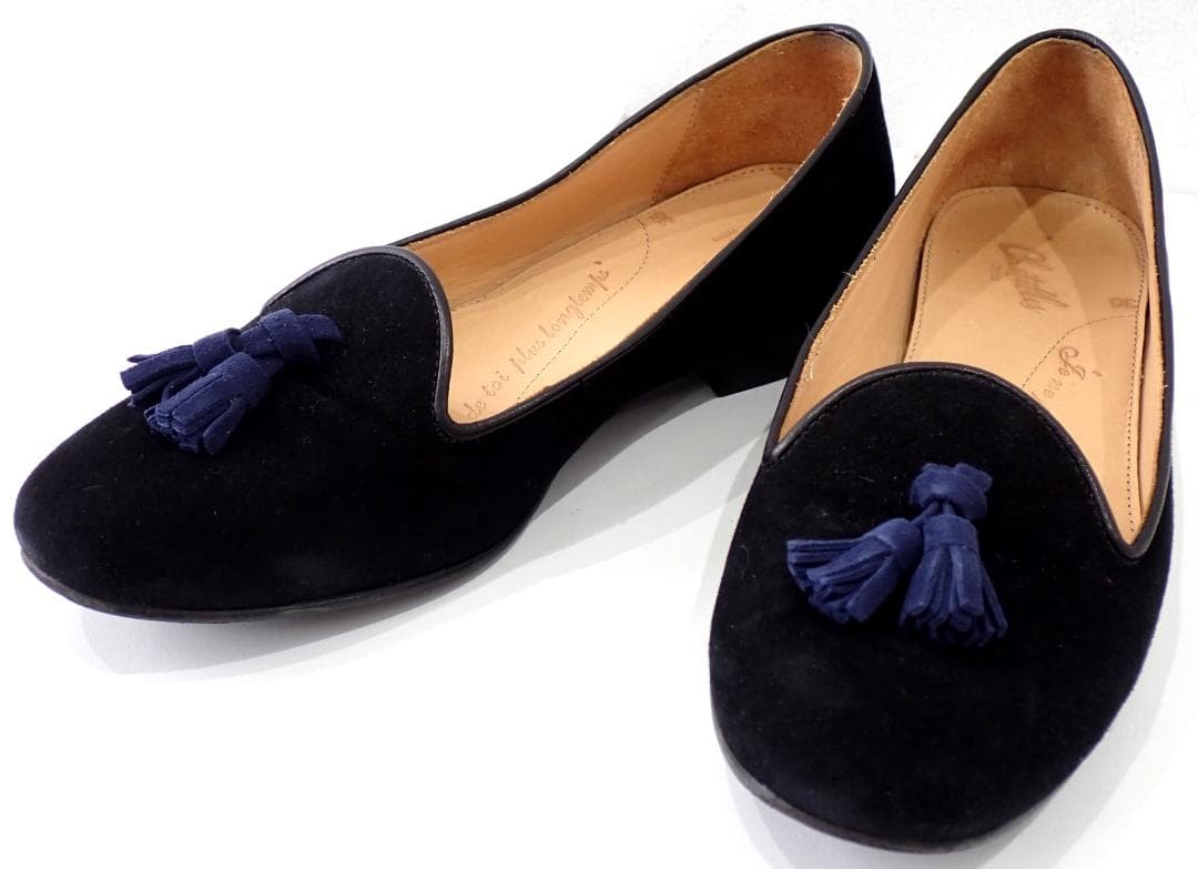 美品 Chatelles シャテル フラットシューズ 35 ローファー パンプス シャテル Chatelles Francois Negro Tassels （Black） -ファッション