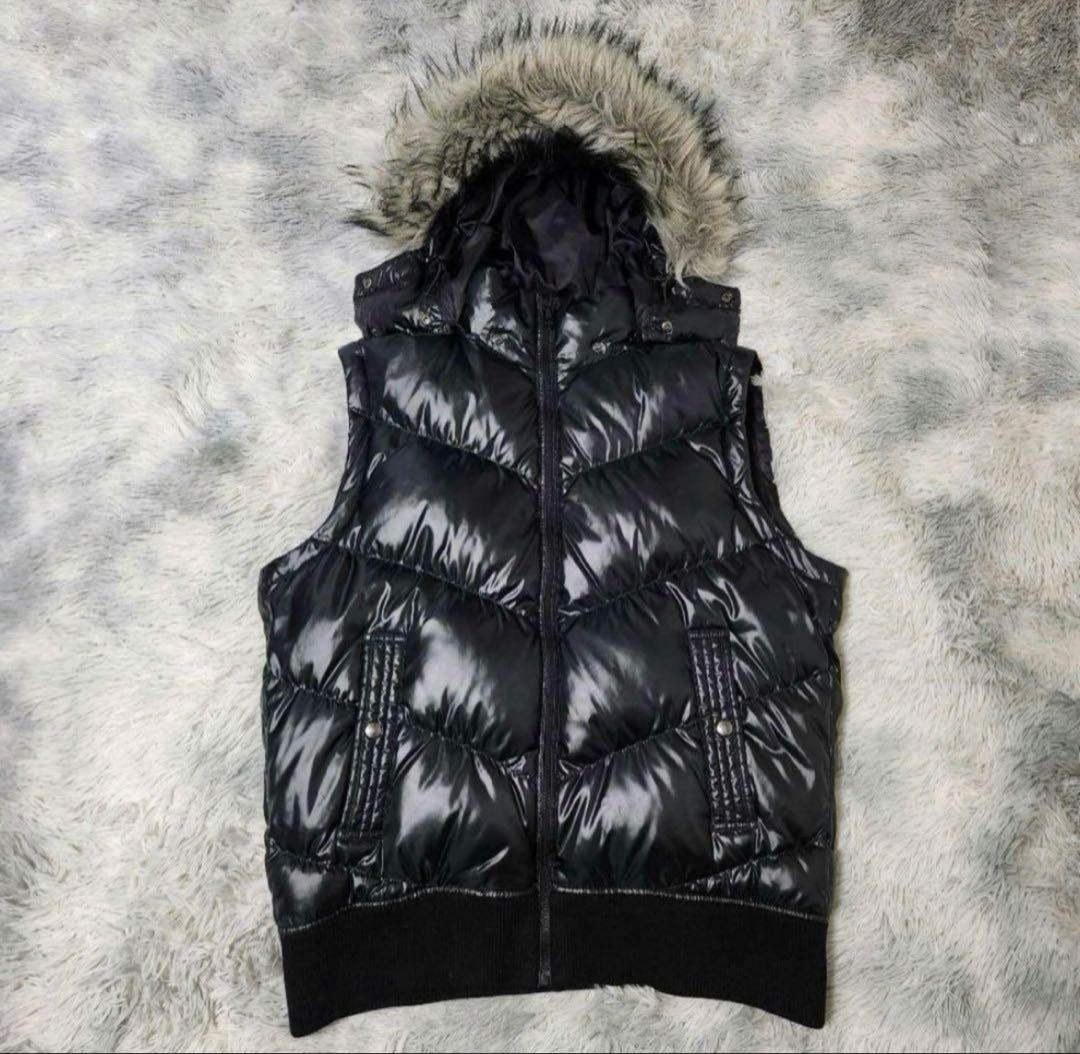 old uniqlo プレミアム ダウン ファー 平成 お兄系 y2k 光沢 - メルカリ