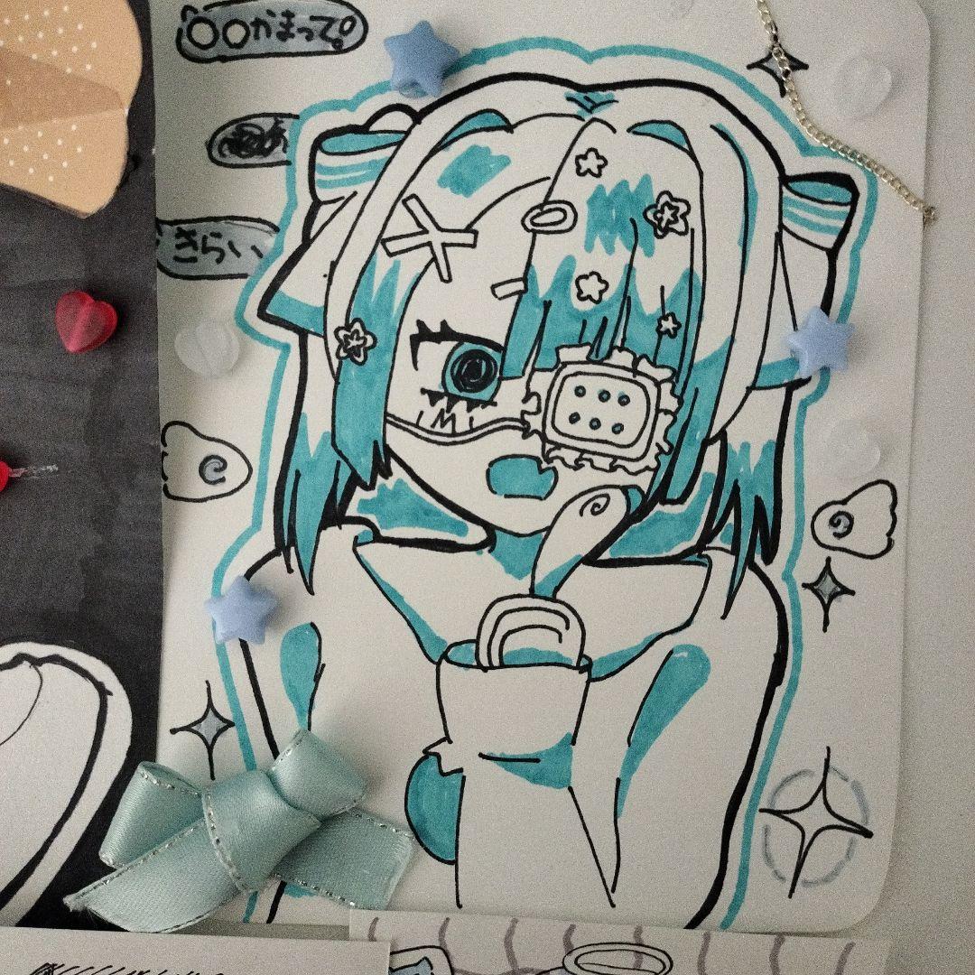 オリジナル手描きイラスト 5点まとめ売り - メルカリ