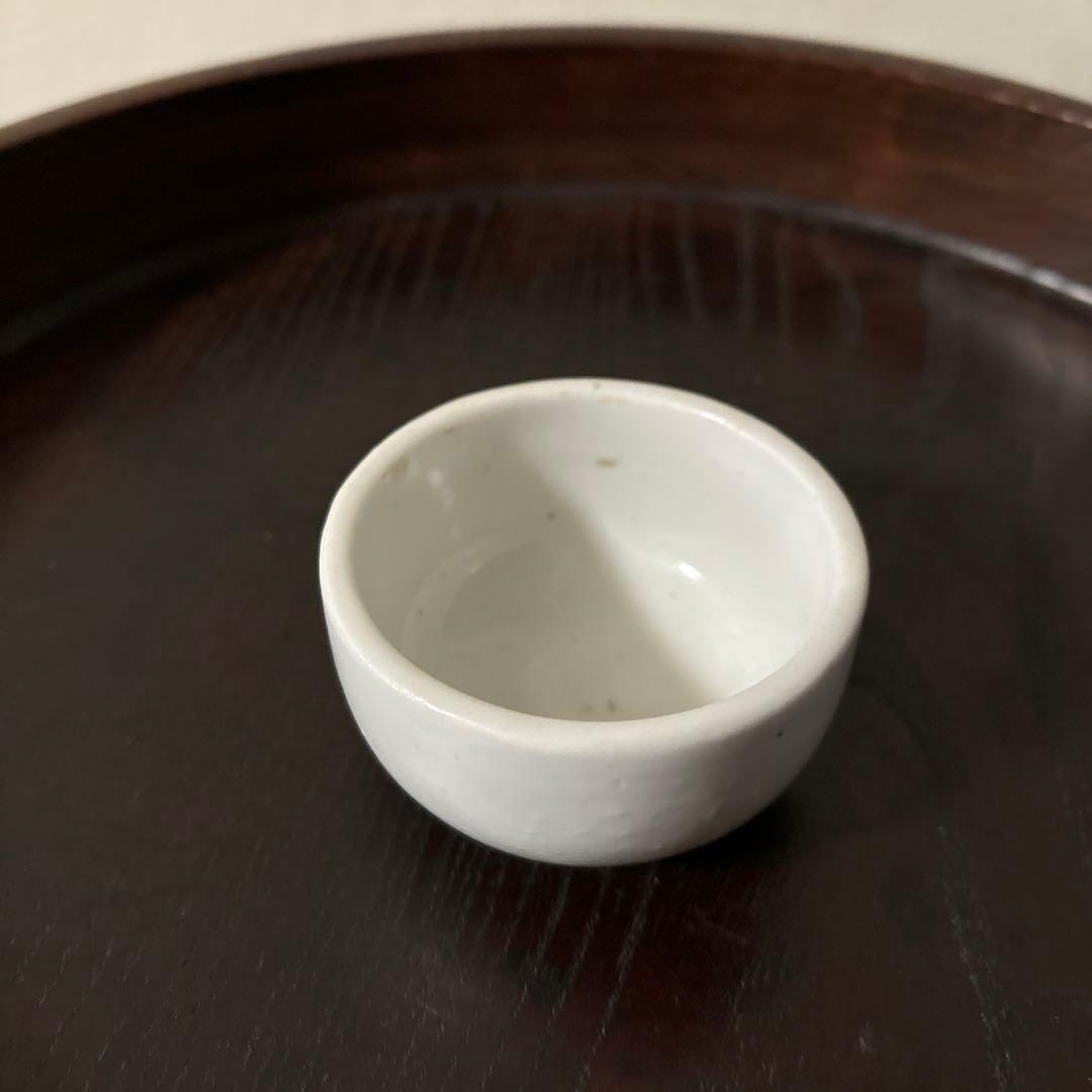 李朝 日帝時代 白磁ぐい呑み 筒盃 骨董 アンティーク 秦秀雄 白洲正子