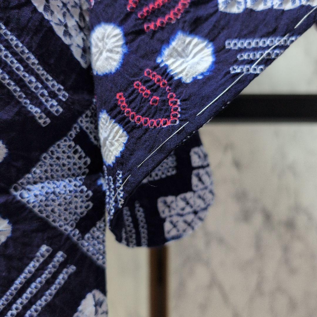 濱文子様ご購入高級有松絞り 肩当て居敷き当て付き 一部しつけ糸有り美