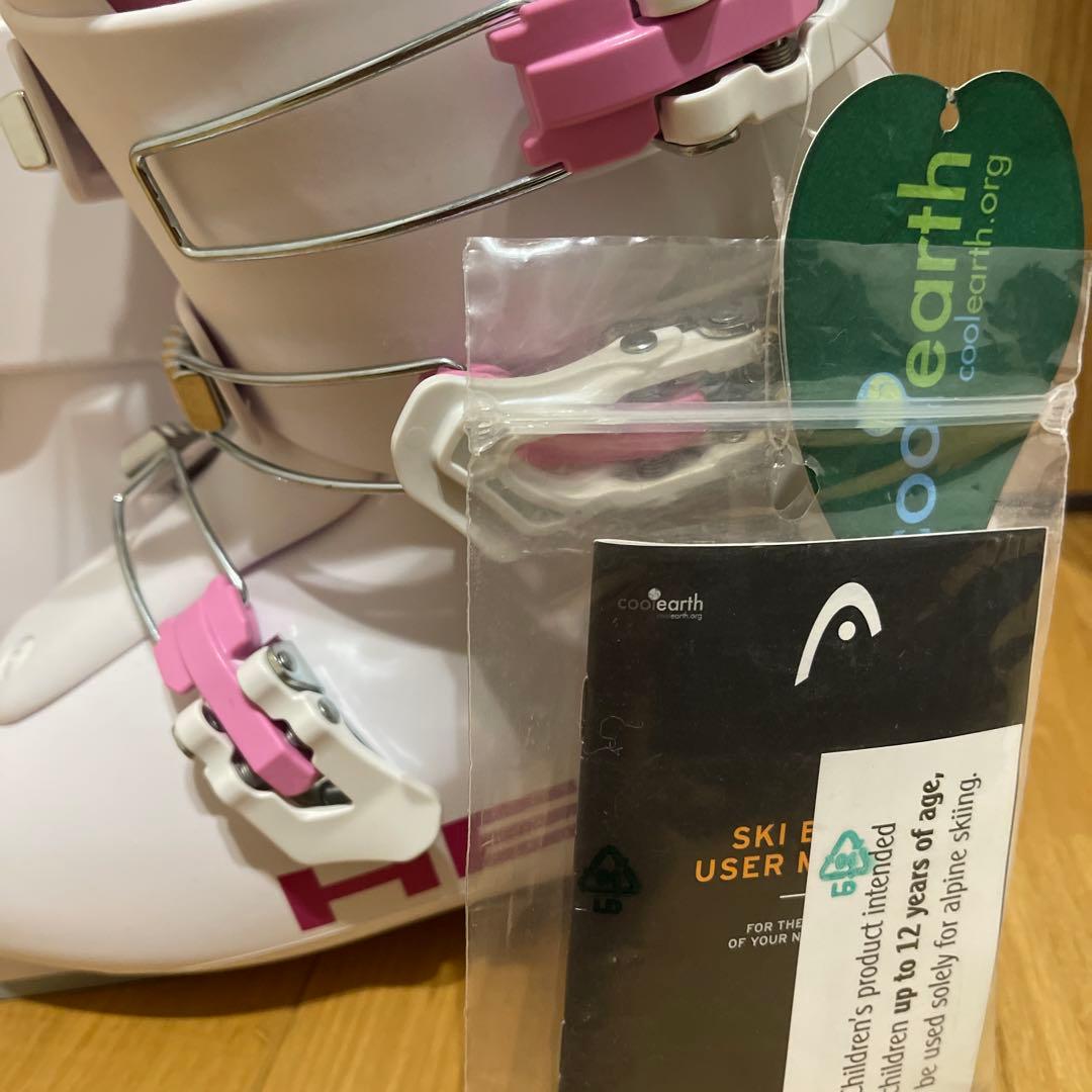 新品　HEAD ジュニア　スキーブーツ ホワイト/ピンク　24.0〜24.5cm