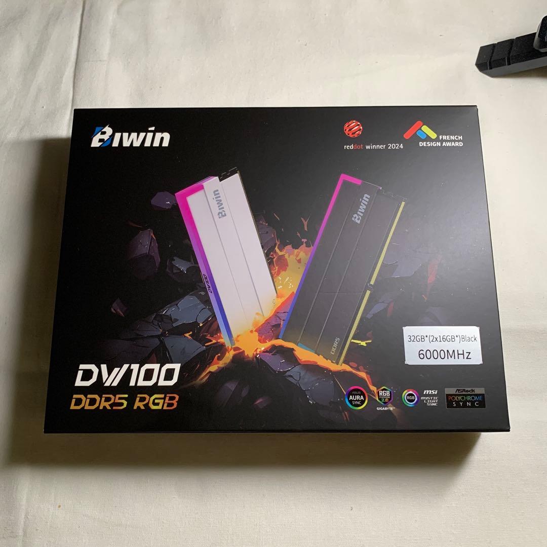 メモリ Biwin DV100 32GB DDR5 RGB 6000MHz 黒