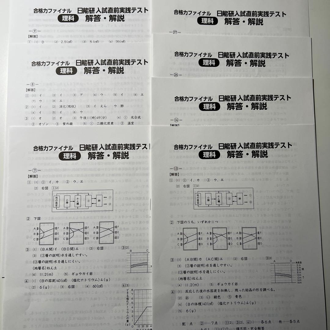 合格ファイナル 日能研入試直前実践テスト 理科 - メルカリ