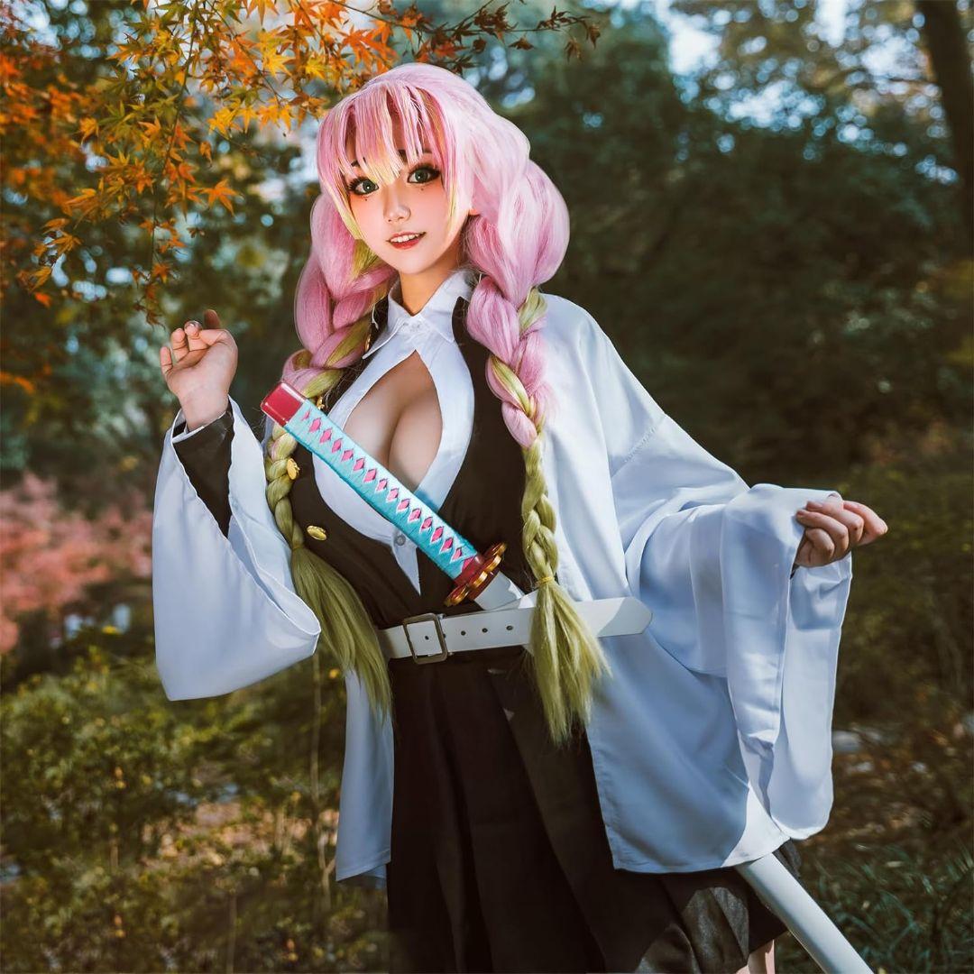 鬼滅の刃 甘露寺蜜璃 コスプレ衣装一式 ウィッグつき 新品 - メルカリ