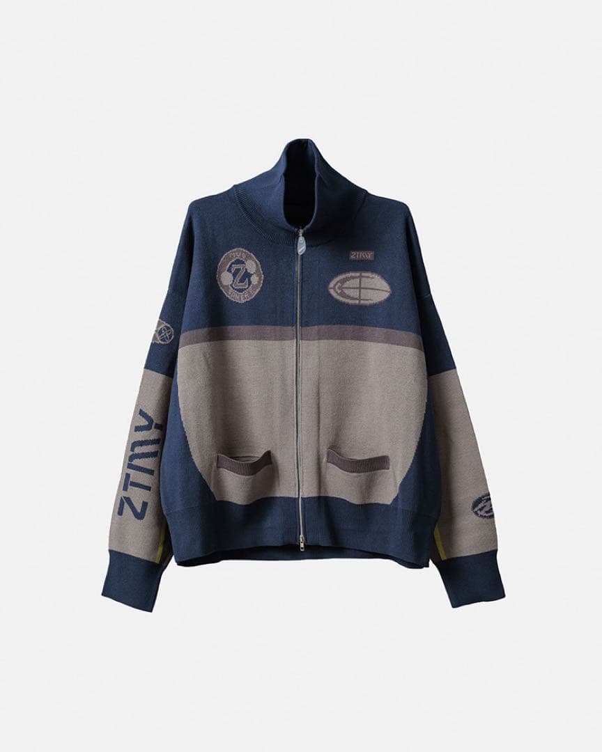 ずとまよ　ずっと真夜中でいいのに。Full Zip Knit Jersey Full Zip Knit Jersey (Navy) - ZUTOMAYO MART
