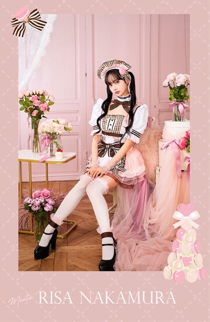 ピンクマカロンメイド《コスプレ12点セット》【Malymoon/マリームーン
