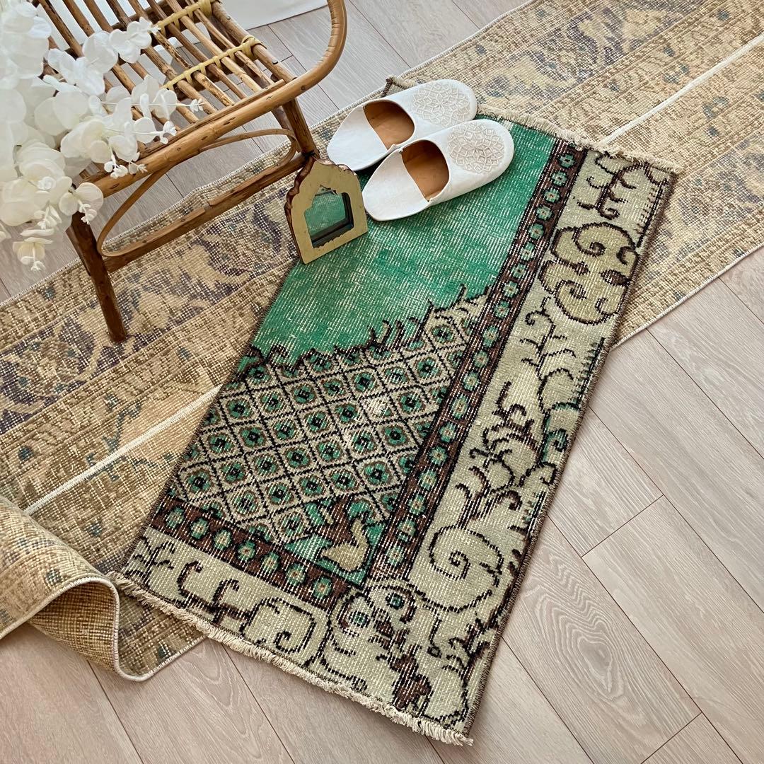 クラシカル柄47×90グリーンアップル チョコ フラワー トルコ