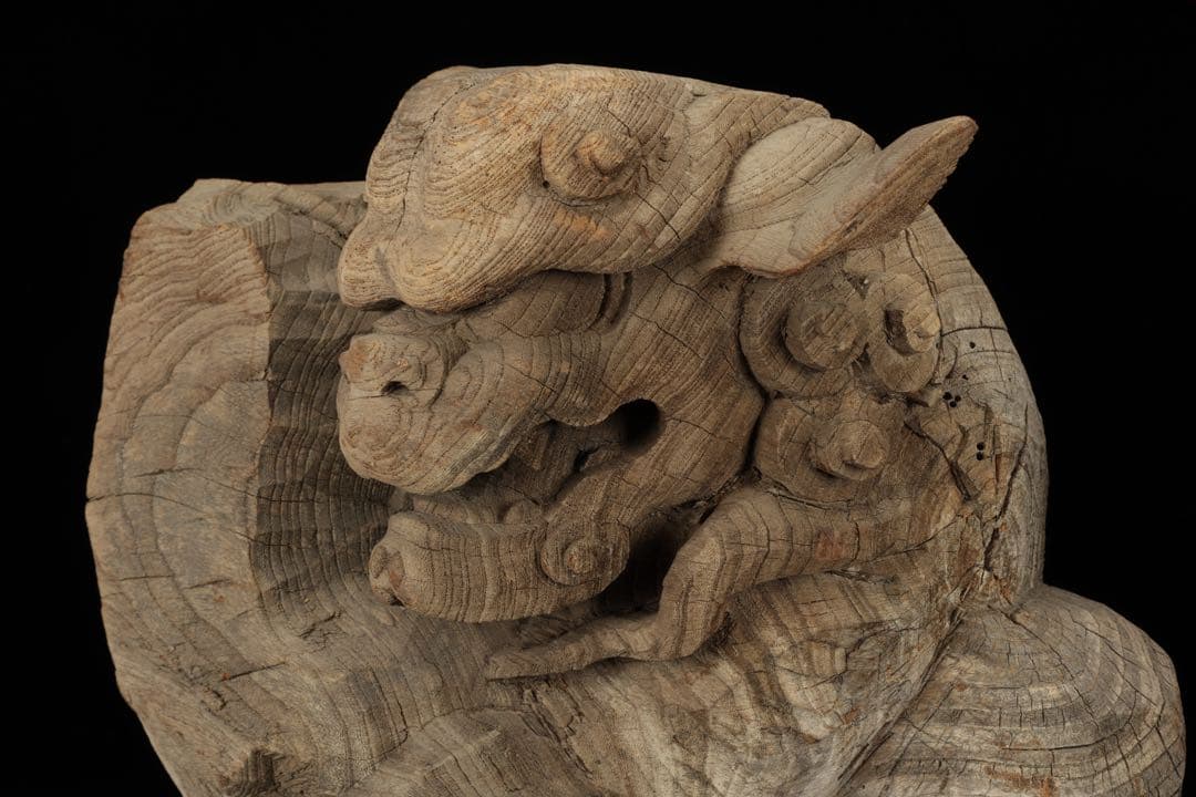 石川雲蝶 木彫 獅子木鼻 阿吽 一対 仏教美術 彫刻 神社仏閣 古美術