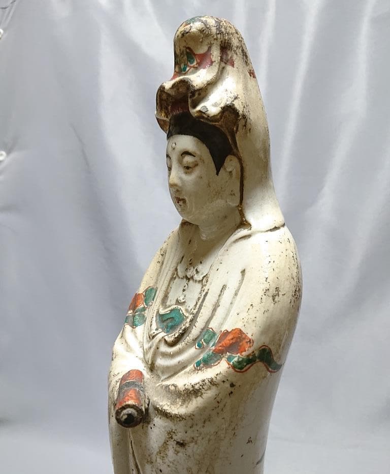 商 品 コレクター収集品 古九谷 色絵 観世音菩薩像 工芸品