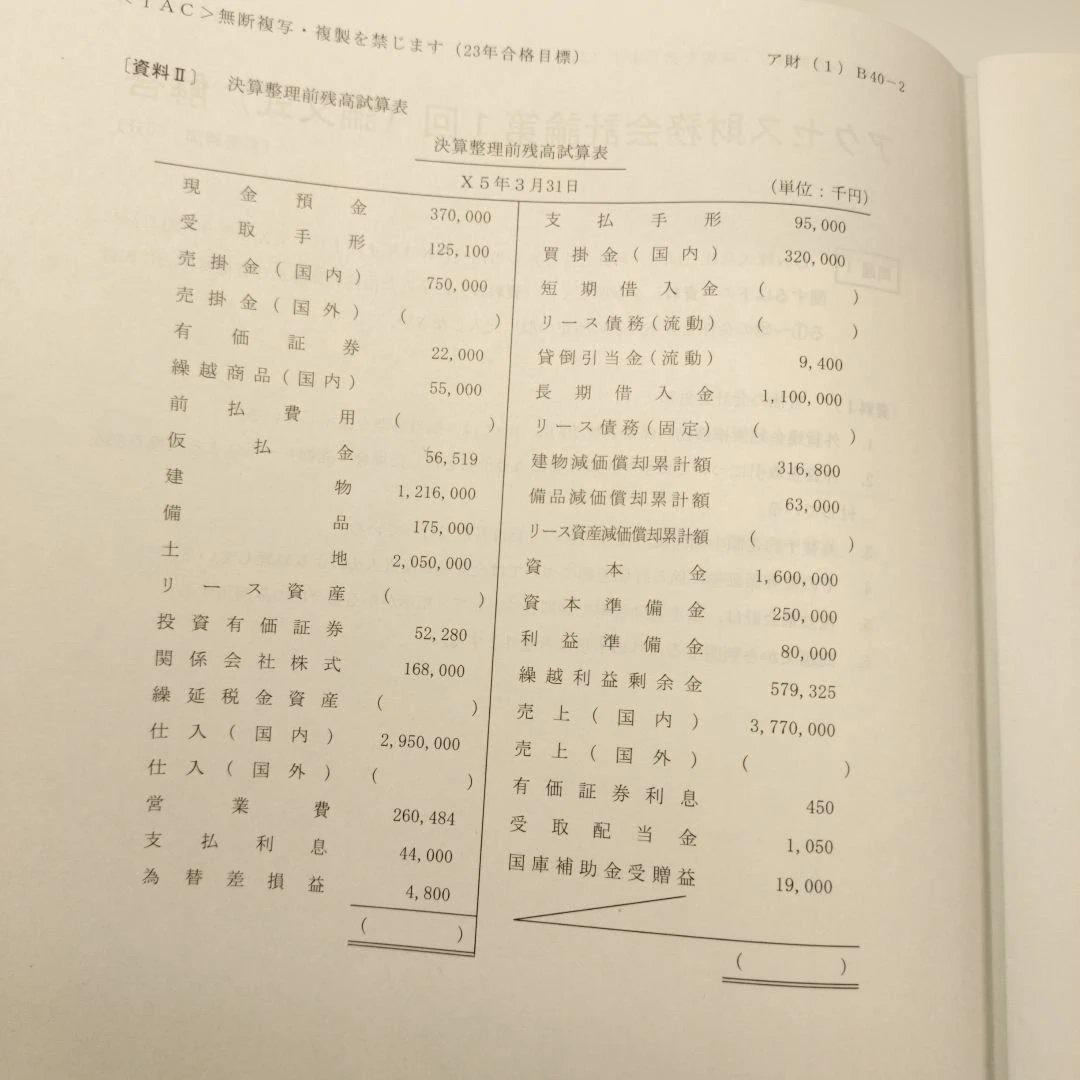 TAC 公認会計士 アクセス財務会計論 論文式 全11回 2023年合格目標