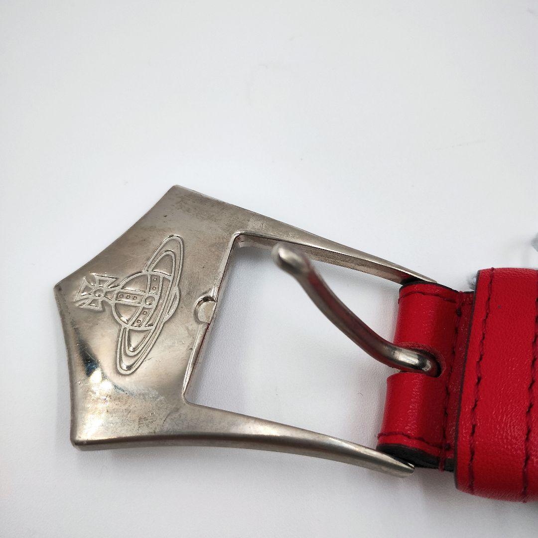 Vivienne Westwood✨️オーブ バックル ベルト シルバー レッド