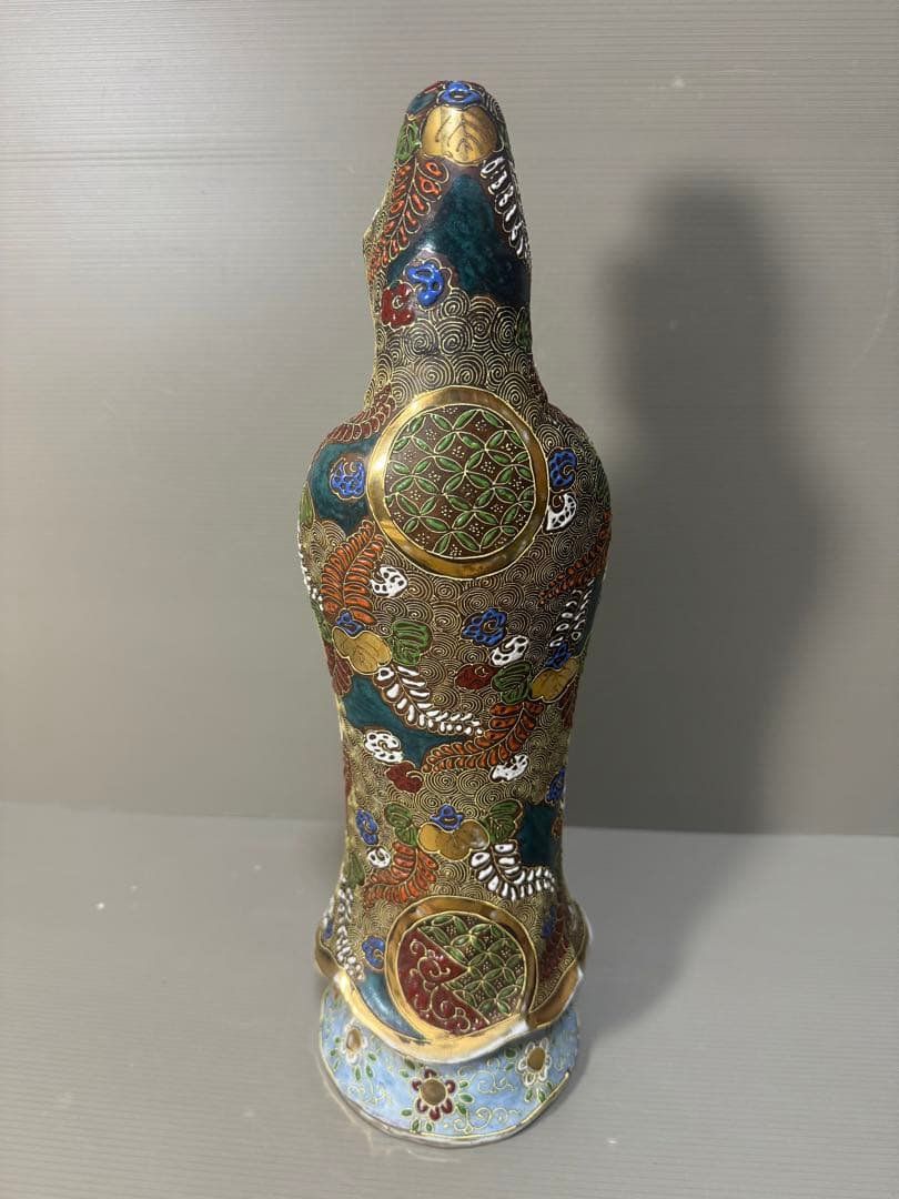 2308 九谷焼 観音菩薩像 仏像 色絵金彩 置物 - メルカリ