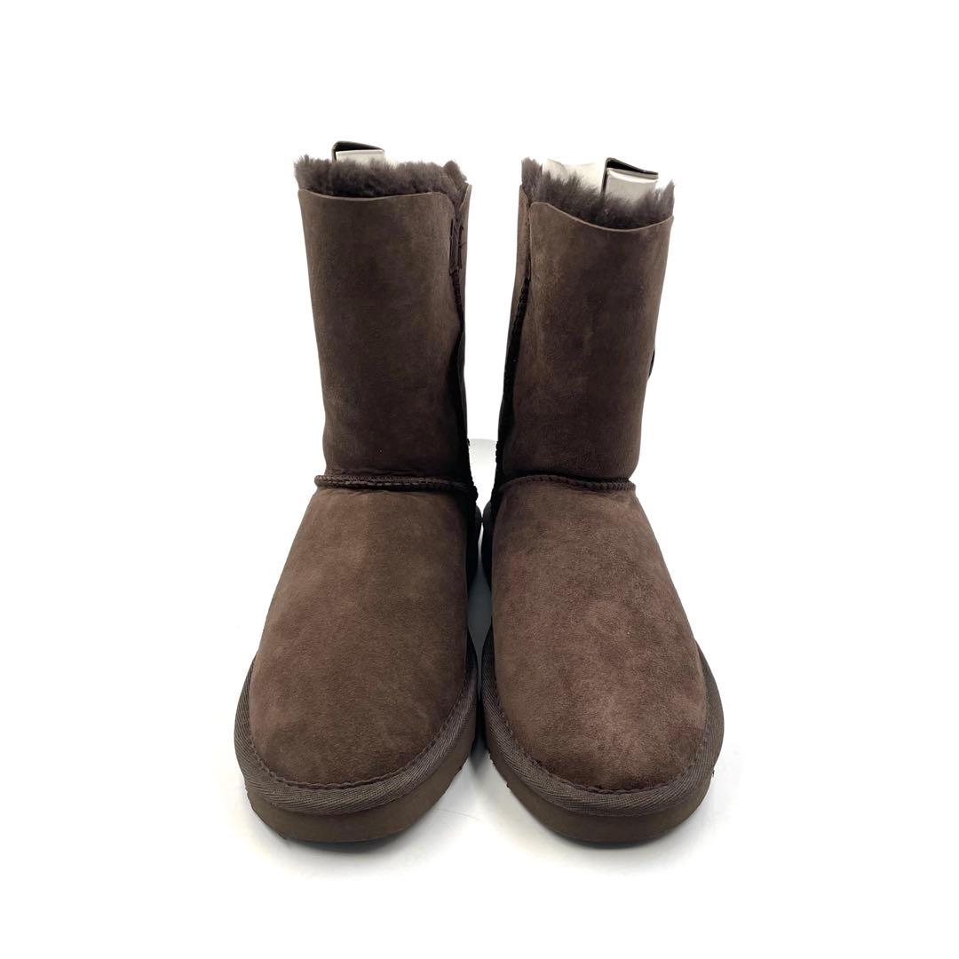 《未使用品》 アグ ムートン ミドル ショート ブーツ スエード ブラウン 茶系