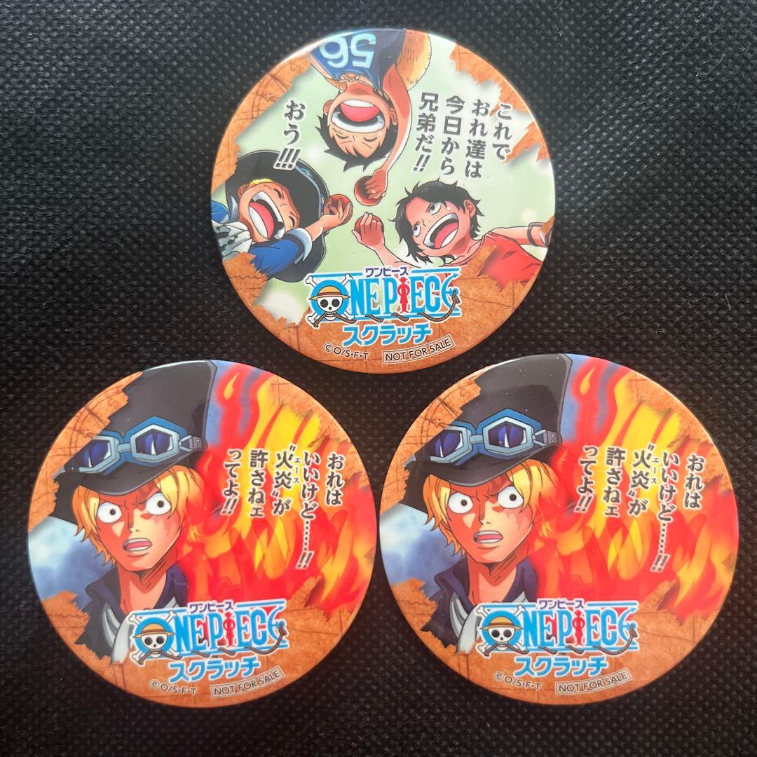 ONE PIECE ワンピース スクラッチ ルフィ エース サボ 缶バッジ - メルカリ