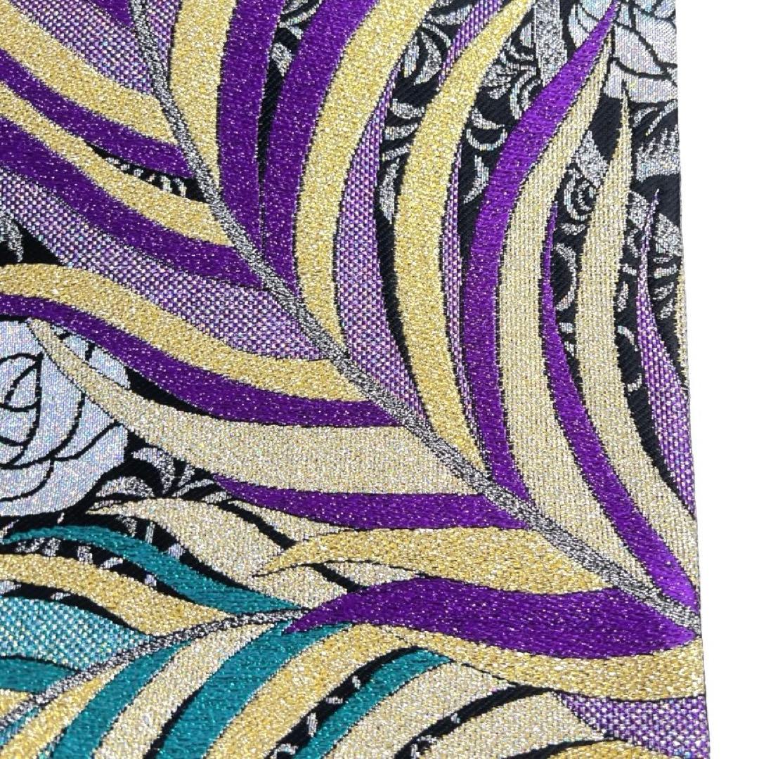 未着用 振袖帯 袋帯 孔雀の羽 薔薇 格子 波 着物 034a d - メルカリ