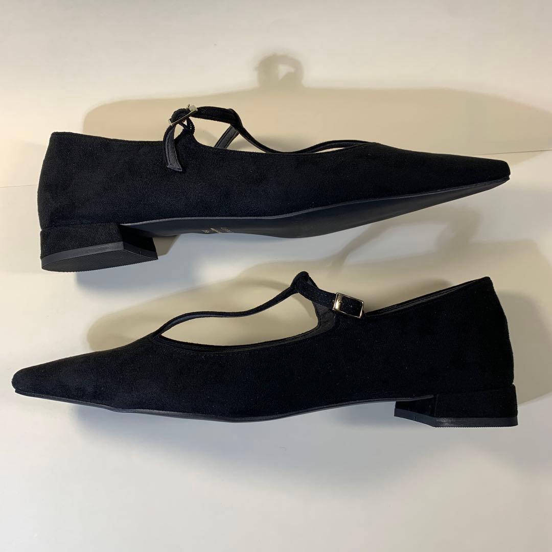 LE TALON ブラック フラットシューズ 25.5cm