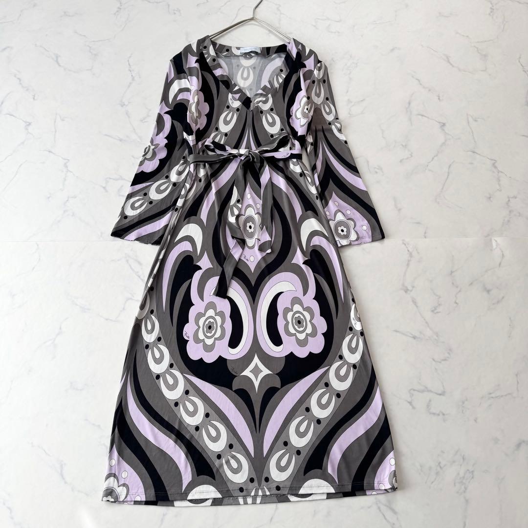 エミリオプッチ ワンピース プッチ柄 ベルテッドワンピース 花柄