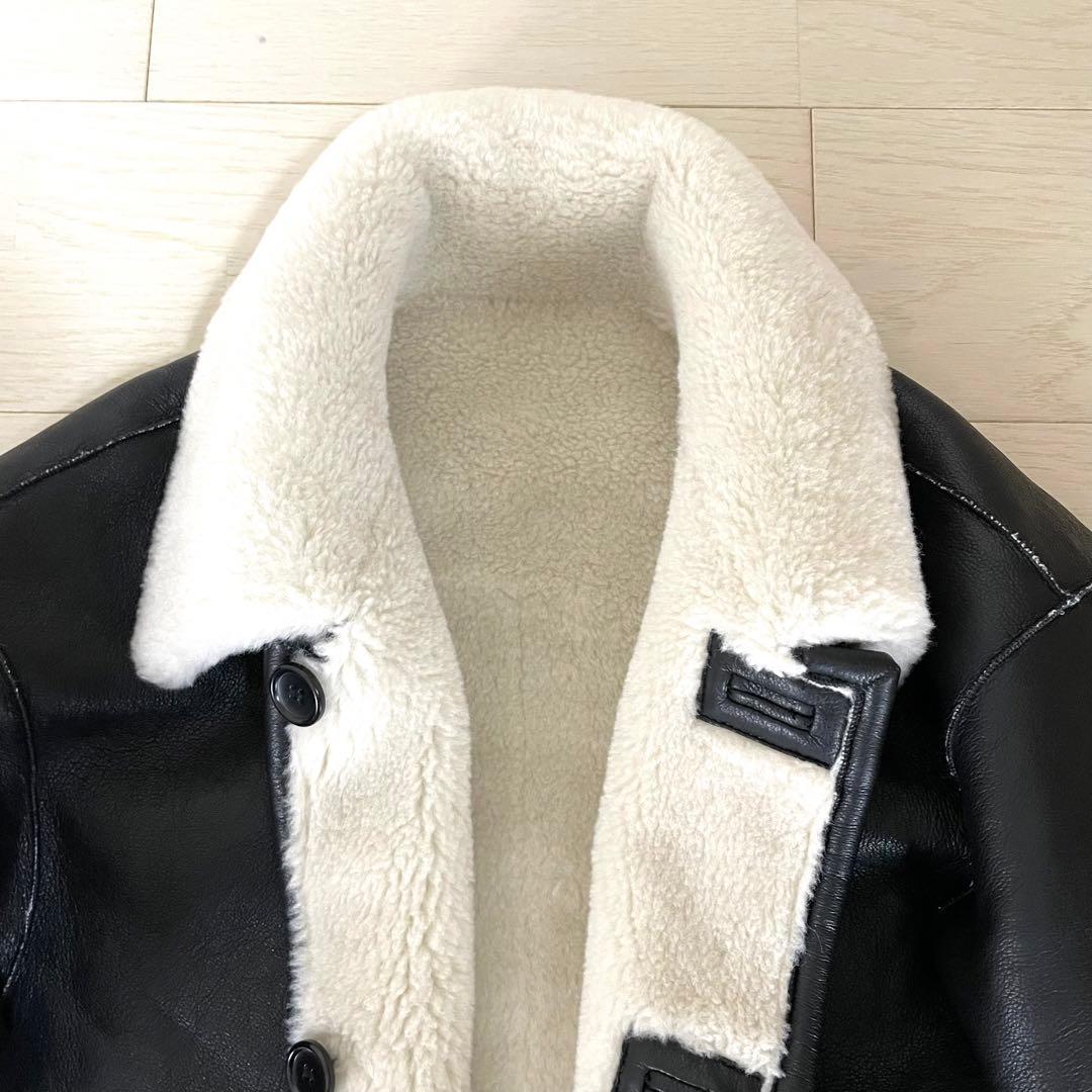 ✨BEAUTY&YOUTH フェイクレザーリバーシブルボアブルゾン ジャケット