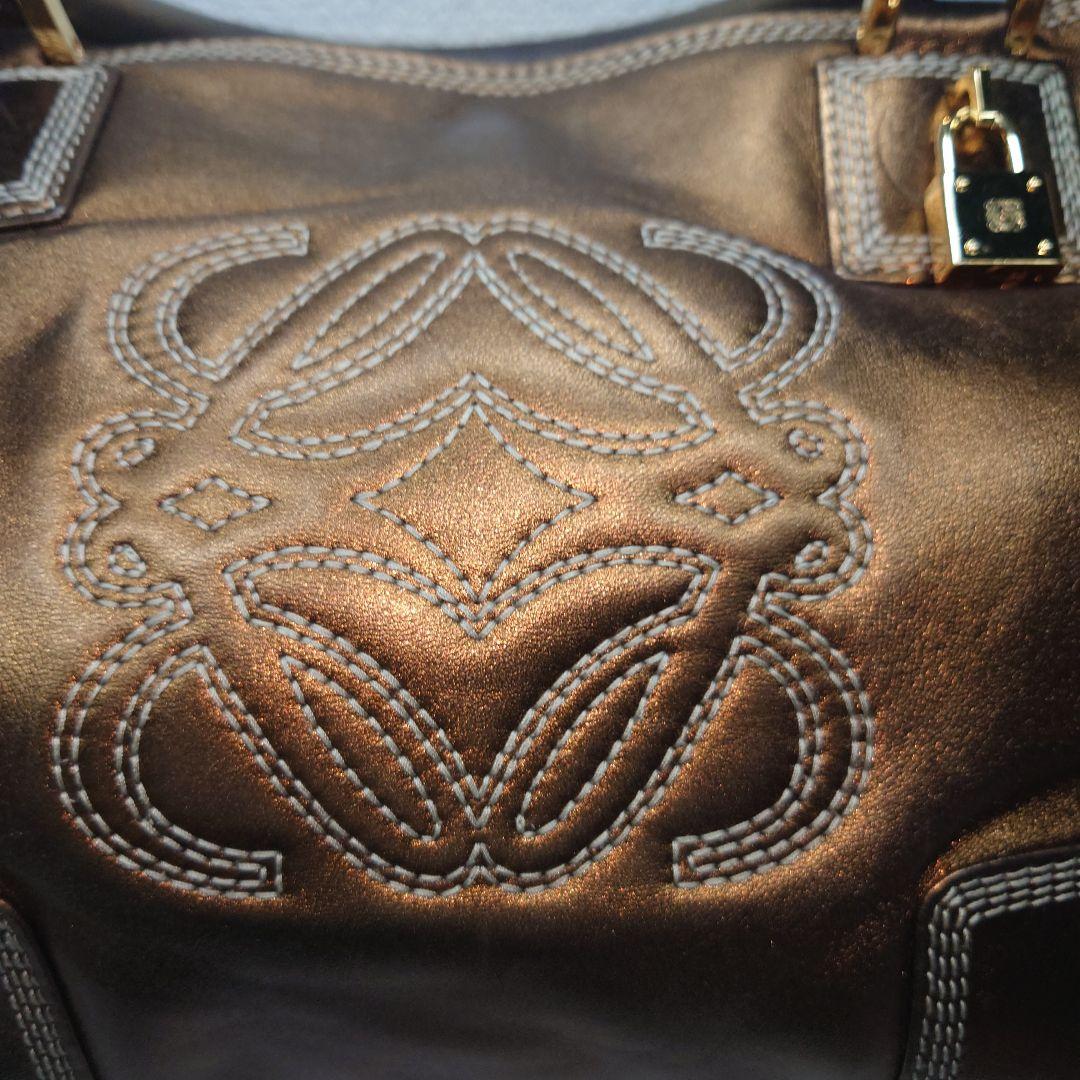 LOEWE ブロンズ 刺繍ロゴ ショッパー トートバッグ 南京錠 - メルカリ