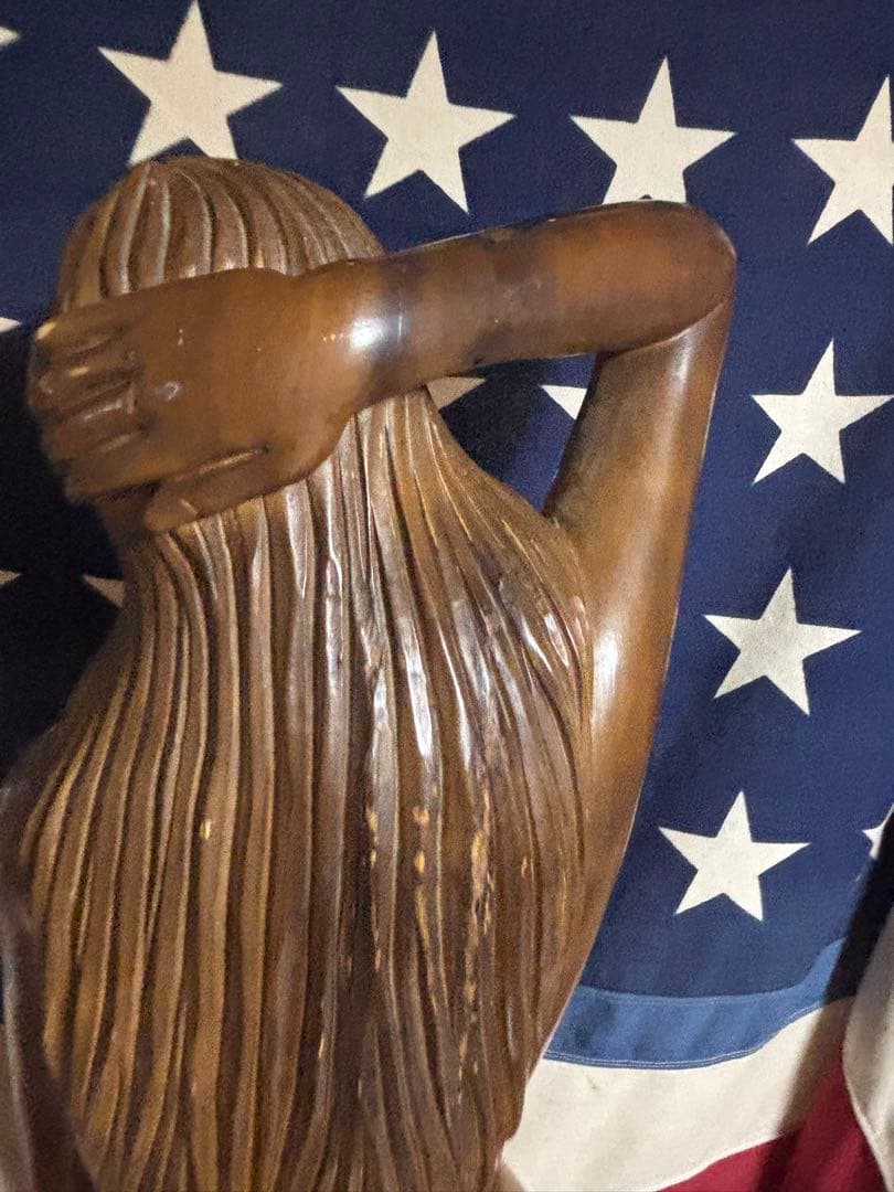 ビンテージ6070s頃等身大木彫りセクシーエロ女体レアは美人はプレイボーイ