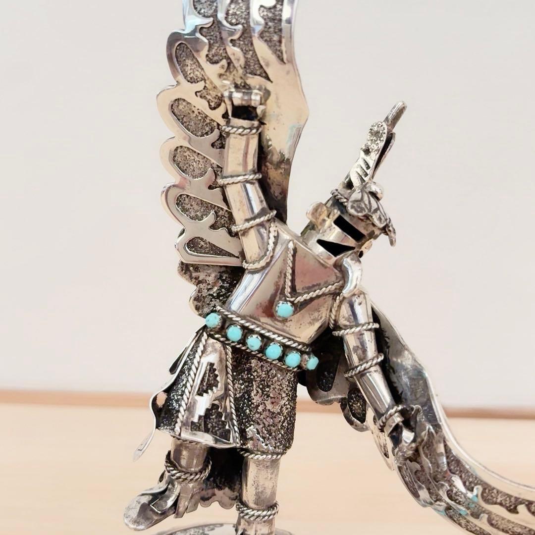 ナバホ族 スターリングシルバー カチナ イーグルダンサー シルバー