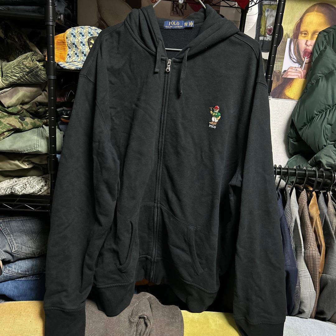Polo Ralph Laurenブラック ジップアップパーカー